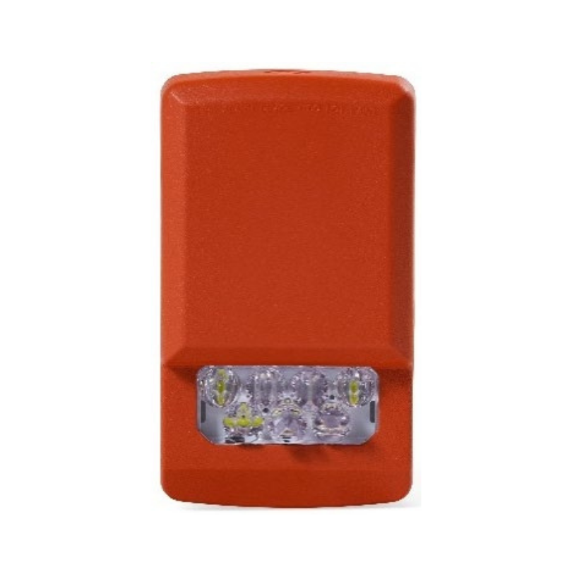 Compra el estrobo Siemens SL2SWR-NA para sistemas de notificación y emergencia. Diseño en pared color rojo, lente ámbar y bajo consumo energético LED.